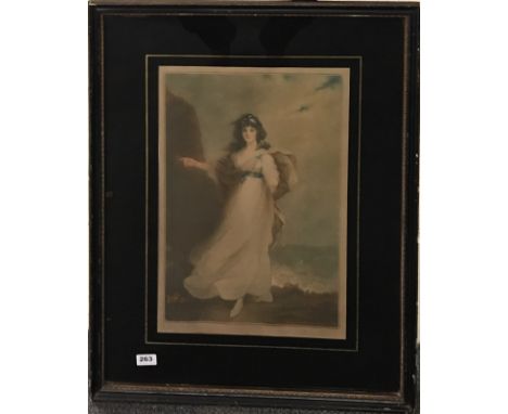 A pencil signed lithograph dated 1921 of a young beauty with impressed PKR stamp, 61 x 79cm.