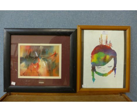 A Mandy Wilkinson limited edition print and one other 