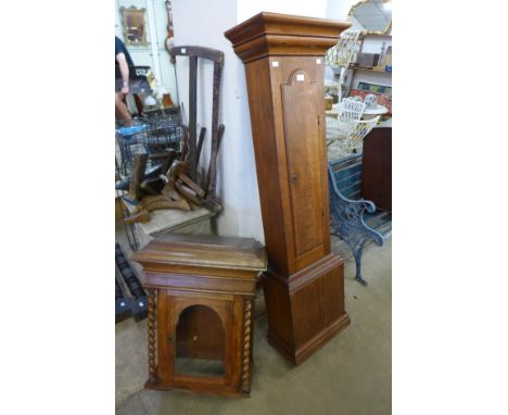 An oak longcase clock case 