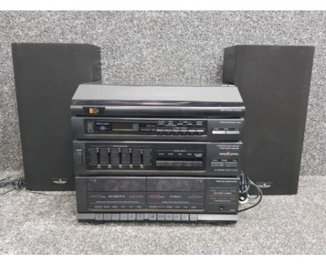 PYE hifi with Turntable, tuner, amplifier and cassette deck also includes pair of speakers