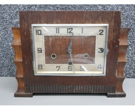 Vintage Westminster chiming mantle clock with pendulum and key