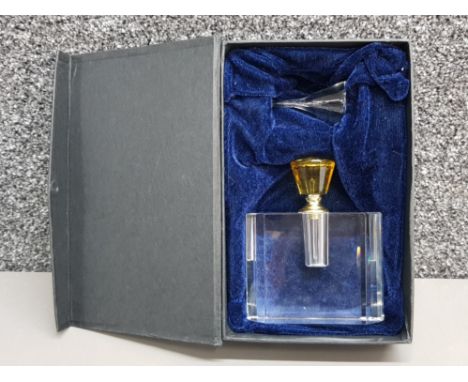 Boxed Crystal perfume decanter with funnel