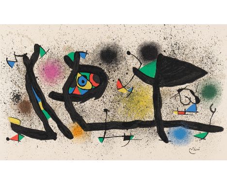Miró, Joan (Montroig 1893 - 1983 Calamajor (Mallorca)),"Sculptures", Farblithografie auf Büttenpapier, signiert unten rechts 