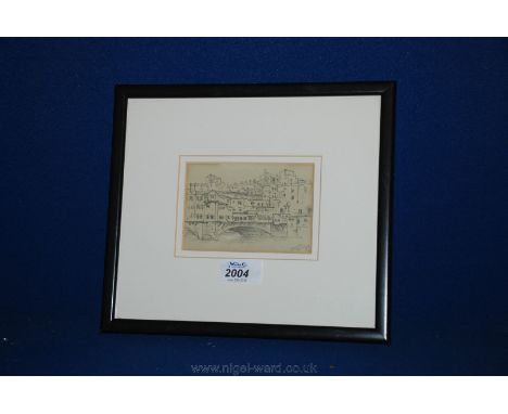 A small framed original Pencil sketch depicting a Study of Florence dated April 3rd 1869 by the artist Samuel Read RWS, label