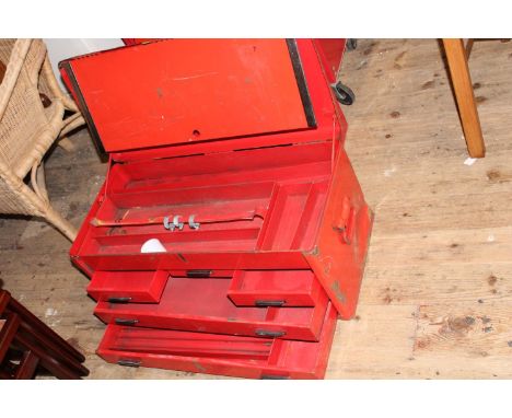 A heavy metal tool chest, postage unavailable 
