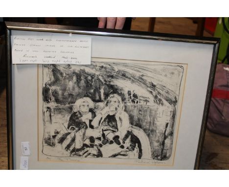 A framed and signed print by Richard Hobson 