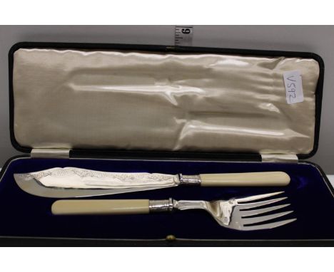 Roseberys London  A set of Edwardian silver fish knives and forks