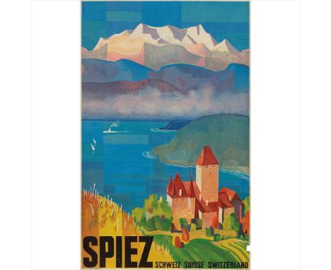 OTTO BAUMBERGER (1889-1961) SPIEZ lithograph, 1938, condition B+; not backed (Dimensions: 100cm&nbsp;x&nbsp;65cm&nbsp;(39.5in