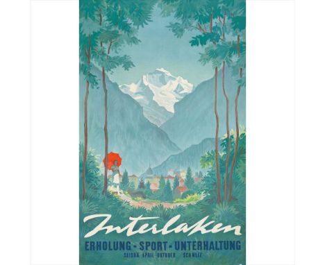 ALEX WALTER DIGGELMANN (1902-1987) INTERLAKEN lithograph, 1946, condition A-; not backed (Dimensions: 102cm&nbsp;x&nbsp;64cm&