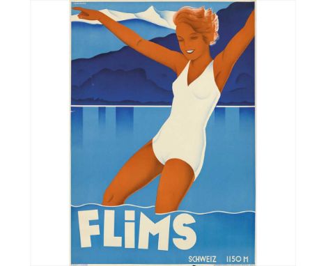JOHANNES HANDSCHIN (1899-1948) FLIMS lithograph, c.1935, condition A-; not backed (Dimensions: 100cm&nbsp;x&nbsp;70cm&nbsp;(3