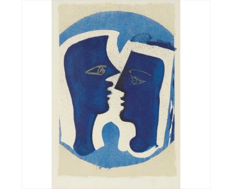 § Georges Braque (French 1882-1963) DEUX PROFILES Lithograph . (Dimensions: 34cm x 23cm (13.5in x 9in))(34cm x 23cm (13.5in x