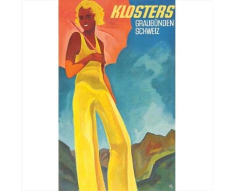 ALEX WALTER DIGGELMANN (1902-1987)  KLOSTERS lithograph, 1933, condition A; not backed (Dimensions: 102cm x 64cm (40in x 25in