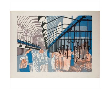 § Edward Bawden C.B.E., R.A. (British 1903-1989)  Smithfield Market Linocut, 18/75, signed, numbered and titled in pencil to 