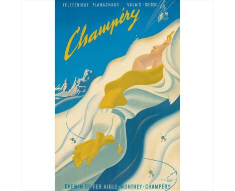 MARTIN PEIKERT (1901-1975) CHAMPÉRY lithograph, 1955, condition A; not backed (Dimensions: 100cm&nbsp;x&nbsp;65cm&nbsp;(39.5i