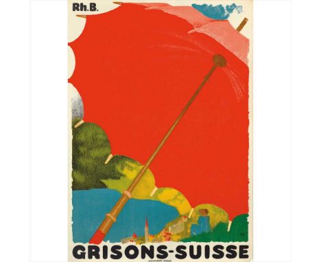 AUGUSTO GIACOMETTI (1877-1947) GRISONS-SUISSE lithograph 1924, condition A-; not backed (Dimensions: 90cm x 128cm (50.5x 35.5