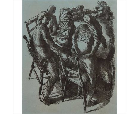 § Sir Stanley Spencer R.A. (British 1891-1959) MARRIAGE AT CANA Lithograph on blue paper, inscribed and numbered 15/75, from 