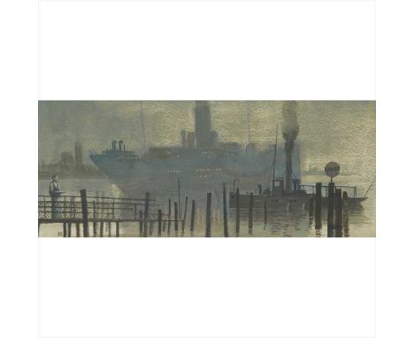 § James McNaught R.S.W., R.G.I. (Scottish B.1948) Arrival Venice, Mist Signed and dated 2009, watercolour and gouache (Dimens