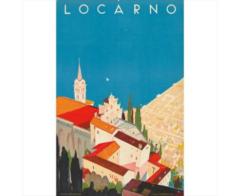 DANIELE BUZZI (1890-1974) LOCARNO lithograph, 1944, condition A-; not backed (Dimensions: 100cm&nbsp;x&nbsp;65cm&nbsp;(39.5in