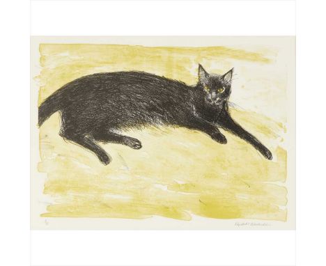 § Elizabeth Blackadder O.B.E., R.A., R.S.A., R.S.W., R.G.I., D.Litt (Scottish B.1931) Black Cat Lithograph, signed and number