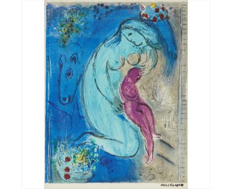 § MARC CHAGALL (RUSSIAN/FRENCH 1887-1985) QUAI AUX FLEURS Lithograph, signed in plate . (Dimensions: 36.5cm x 27.5cm (14.5in 
