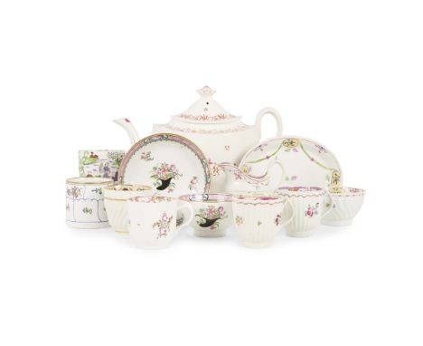  COLLECTION OF FACTORY Q, X AND Z CERAMICS EARLY 19TH CENTURY comprising a Factory Q polychrome painted tea bowl and saucer d