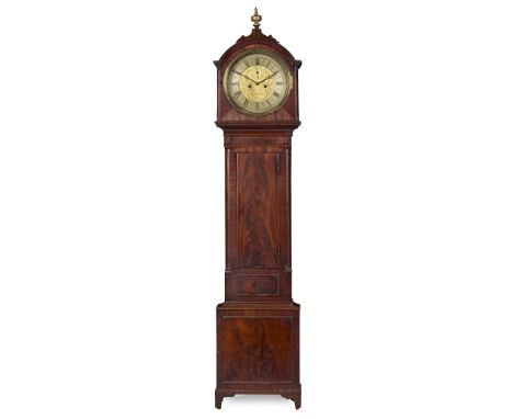  SCOTTISH REGENCY MAHOGANY LONGCASE CLOCK, BY JAMES MACGREGOR, EDINBURGH EARLY 19TH CENTURY the 12 inch circular brass dial w