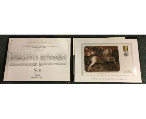 A 2009 First Day Cover Proof 1/4 sovereign coin and stamp set.