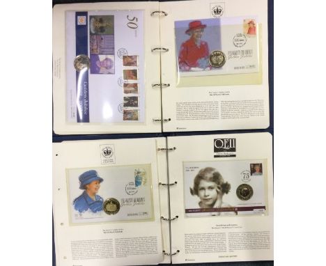 Two folios of First Day Cover coin and stamp sets.