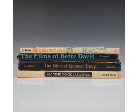 A collection of four vintage books celebrating the golden age of Hollywood and its legendary stars. Titles include The Films 