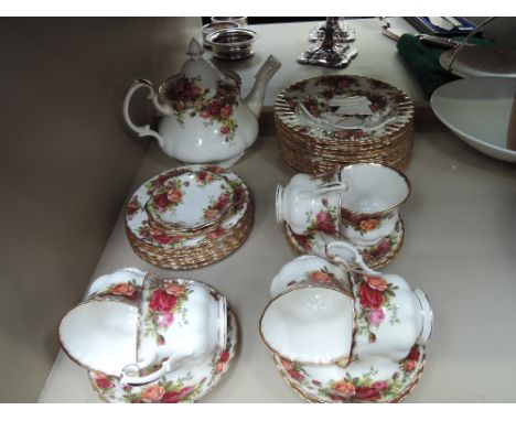 A Royal Albert tea service in The Old Country Rose pattern