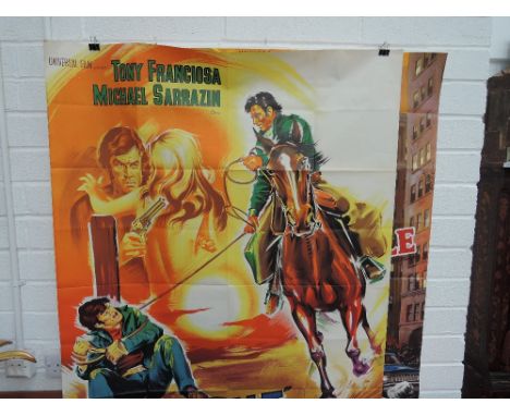 Three vintage film posters, Police Sur La Ville, Un Golt Nomme Gannon and Zoras Le Rebelle