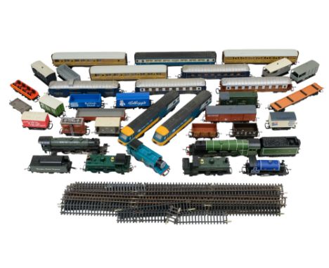A pair of Hornby Inter-City 125 locomotives - together with other locomotives and tank engines, some rolling stock and rail. 