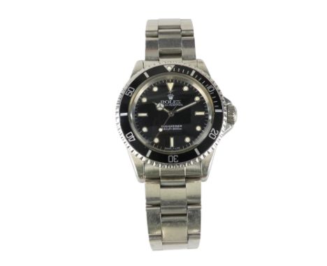 A Rolex Oyster Perpetual gentleman's stainless steel Submariner wristwatch - ref 5513, circa 1971, with a black dial and beze