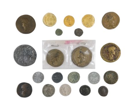 A small quantity of Roman and reproduction Roman coinage. 