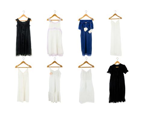 Eight various slips and nightgowns - many with lace trims, size approx. 14, retaining original retail labels. (8)