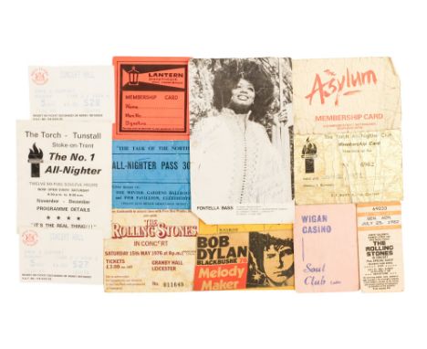 Fontella Bass signed promotional card with original concert ticket - together with a quantity of ticket stubs and membership 