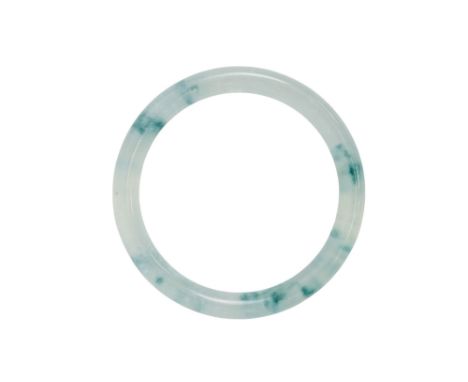 A pale green jade bangle - internal diameter 6cm.