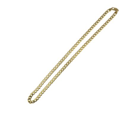 A 9ct gold belcher link necklace - 28.8g - 51cm long.