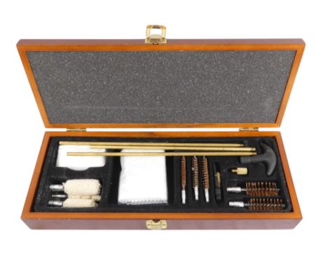 A boxed gun cleaning kit - fitted with a variety of accessories 