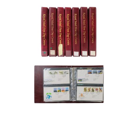 British First Day Covers - a large collection of 1980's/1990's British First Day Covers housed in seven Royal Mail Special Al