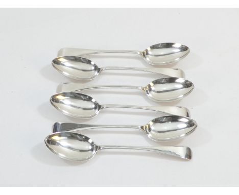 A set of six silver table spoons - Sheffield 1900, Old English pattern, 387g.