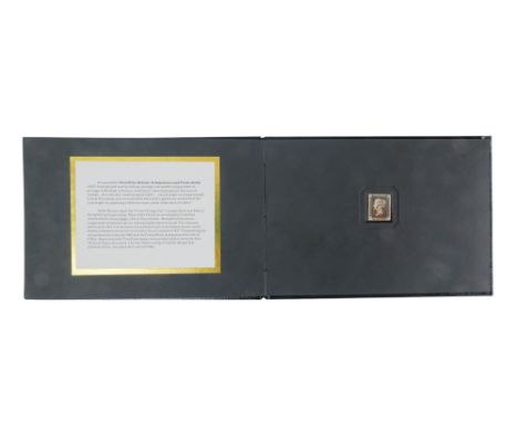1d Black stamp in a special folder - a good four margin 1d Black in a presentation folder - nice stamp.