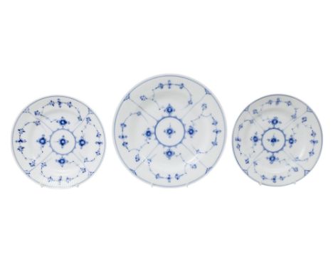 A pair of 20th century Royal Copenhagen side plate - of tradition blue and white decoration, 21cm diam, together with a large