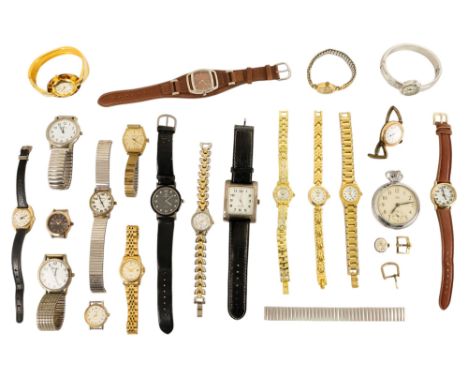 A quantity of wristwatches - various, together with a pocket watch. (qty)