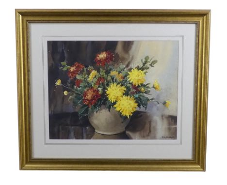 Cyril Victor PARKER (1907-1983) Still Life Chrysanthemums Watercolour Signed lower right  Framed and glazed  Picture size 36 