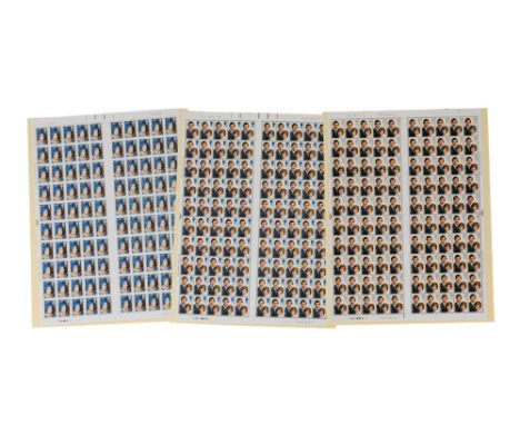 Two Diana and Charles Royal Wedding Royal Mail issue postage stamps - face value £25 per sheet together with a full sheet of 