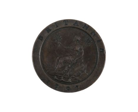 A George III cartwheel 2d coin, 1797.