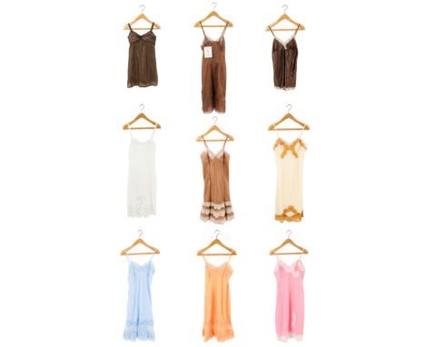 Ten various slips and nightgowns - many with lace trims, size approx. 14, retaining original retail labels. (10)