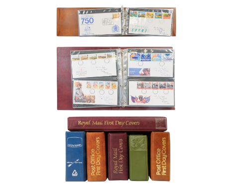 Great Britain First Day Covers 1972 - 1997 contained in six albums - lot also includes a few early PHQ cards - many 100s.