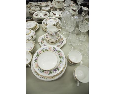 THIRTY FOUR PIECE PARAGON 'COUNTRY LANE' PATTERN CHINA PART DINNER AND TEA SERVICE 